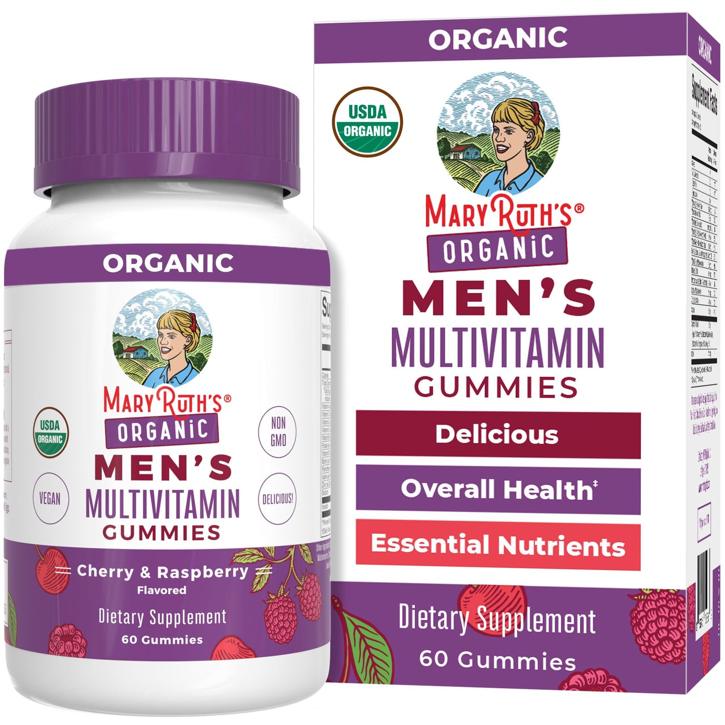 MaryRuth Organics Men's Vitamin Gummy | USDA Organic Vegan Multivitamin for Immune Support | Non-GMO | Gluten Free | 60 Count