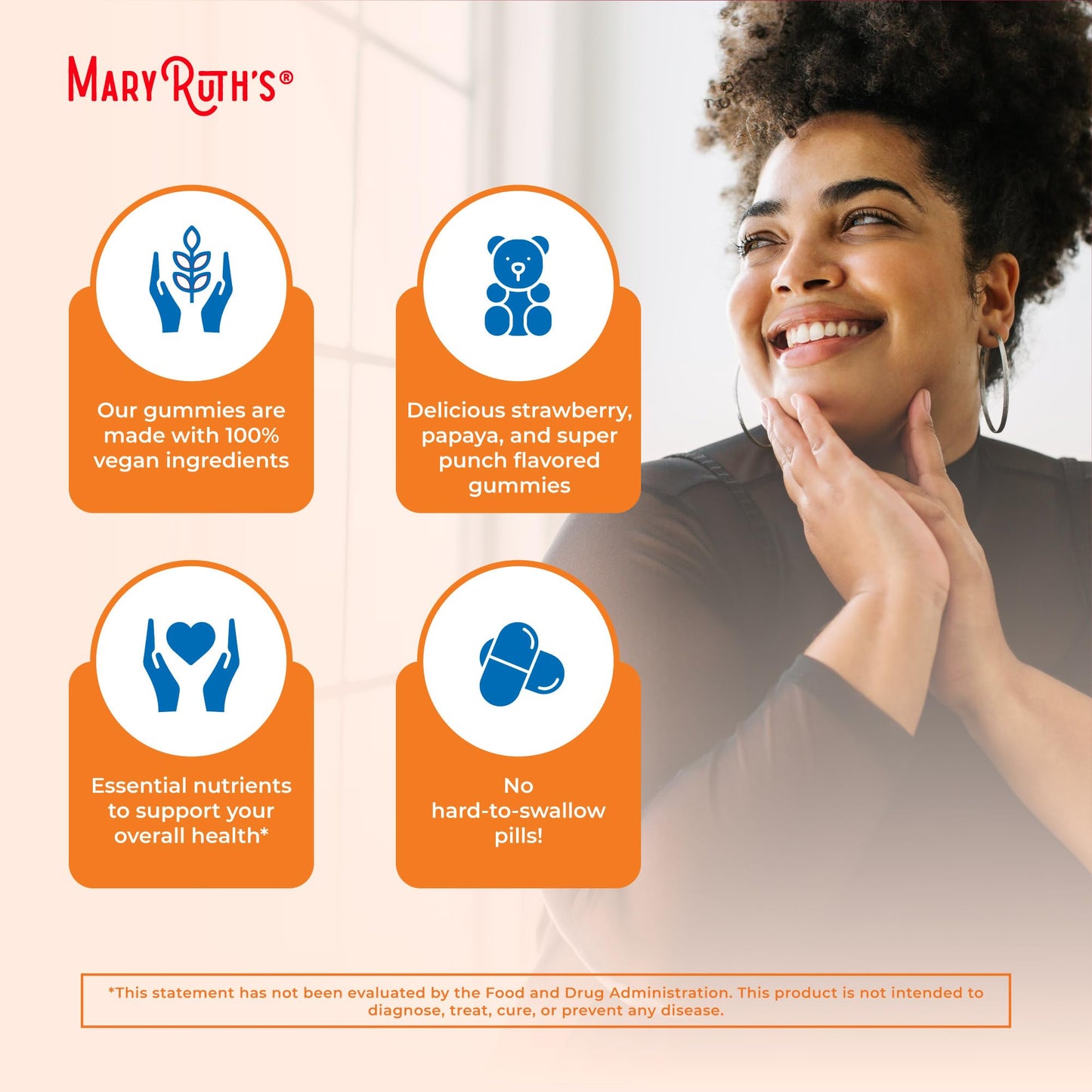 MaryRuth Organics Multivitamin Gummies for Women and Men – Sugar Free, 60 Count, Vegan