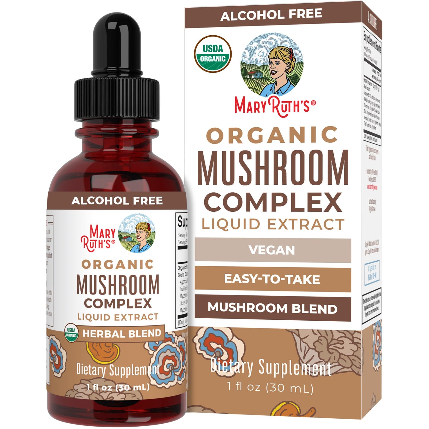 MaryRuth Organics Mushroom Complex – Vegan Liquid Drops (30 Servings)
