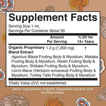 MaryRuth Organics Mushroom Complex – Vegan Liquid Drops (30 Servings)