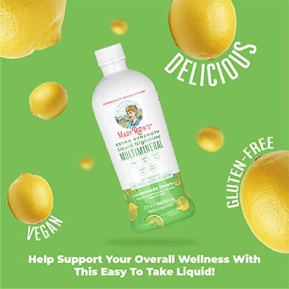 MaryRuth Organics Extra Strength Nighttime Multimineral – No Melatonin, Sugar Free, Lemonade