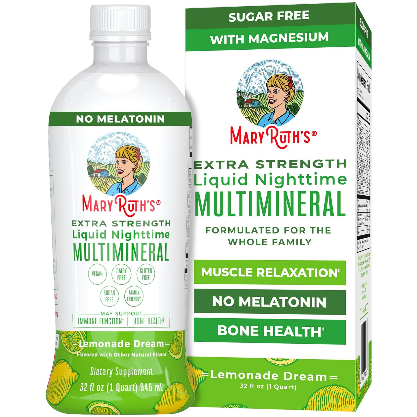 MaryRuth Organics Extra Strength Nighttime Multimineral – No Melatonin, Sugar Free, Lemonade