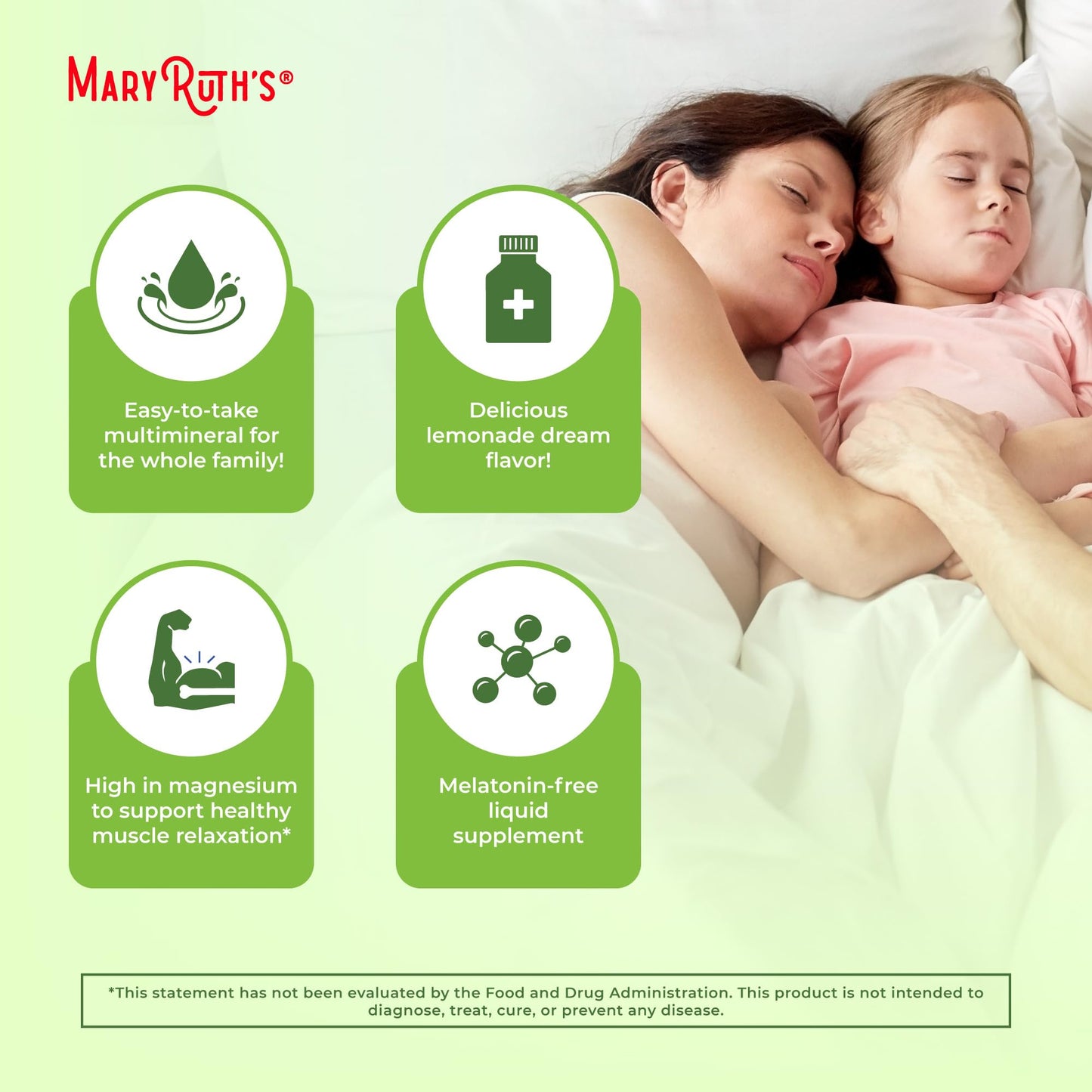 MaryRuth Organics Extra Strength Nighttime Multimineral – No Melatonin, Sugar Free, Lemonade