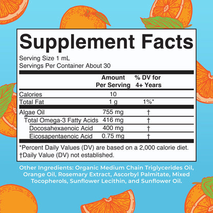 MaryRuth Organics Omega-3 Liquid Drops – 400mg DHA per Serving | Immune Support & Overall Health | 1oz