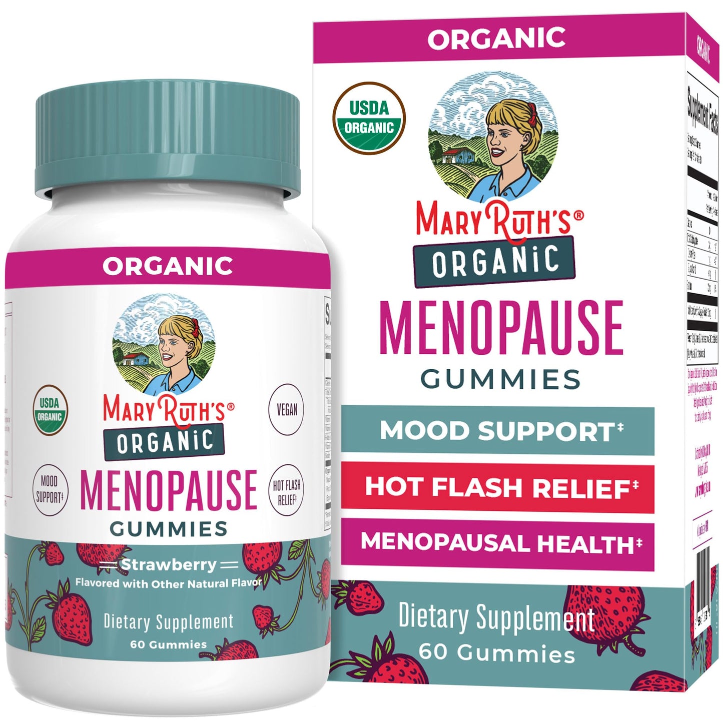 MaryRuth Organics Organic Menopause Gummies – Mood Support, Hot Flash Relief, 30 Servings
