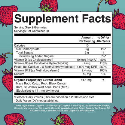 MaryRuth Organics Organic Menopause Gummies – Mood Support, Hot Flash Relief, 30 Servings