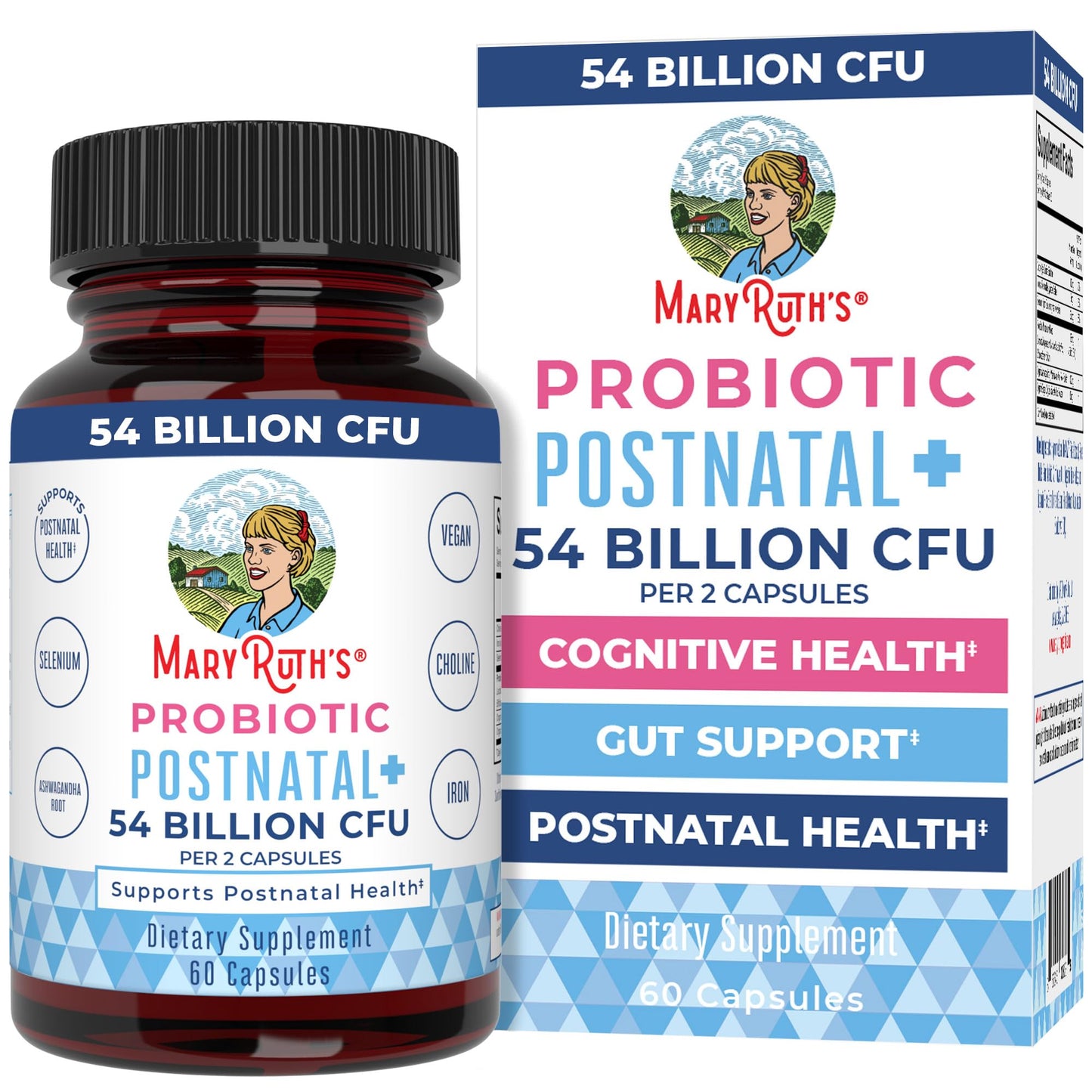 MaryRuth Organics Postnatal Probiotics – Breastfeeding Support, 54B CFU, Vegan, 30 Servings