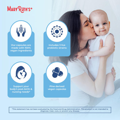 MaryRuth Organics Postnatal Probiotics – Breastfeeding Support, 54B CFU, Vegan, 30 Servings