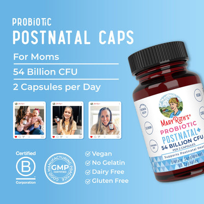MaryRuth Organics Postnatal Probiotics – Breastfeeding Support, 54B CFU, Vegan, 30 Servings