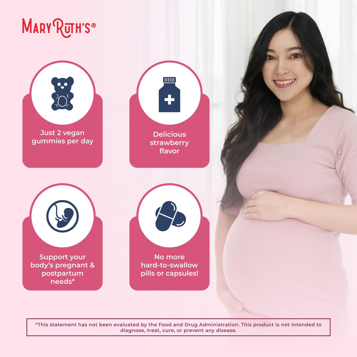 MaryRuth Organics Prenatal Vitamins for Women | USDA Organic Prenatal Gummies | Postnatal Vitamins for Women Breastfeeding | Methylfolate 800 mcg DFE | Iodine | Vegan | Non GMO | 30 Servings