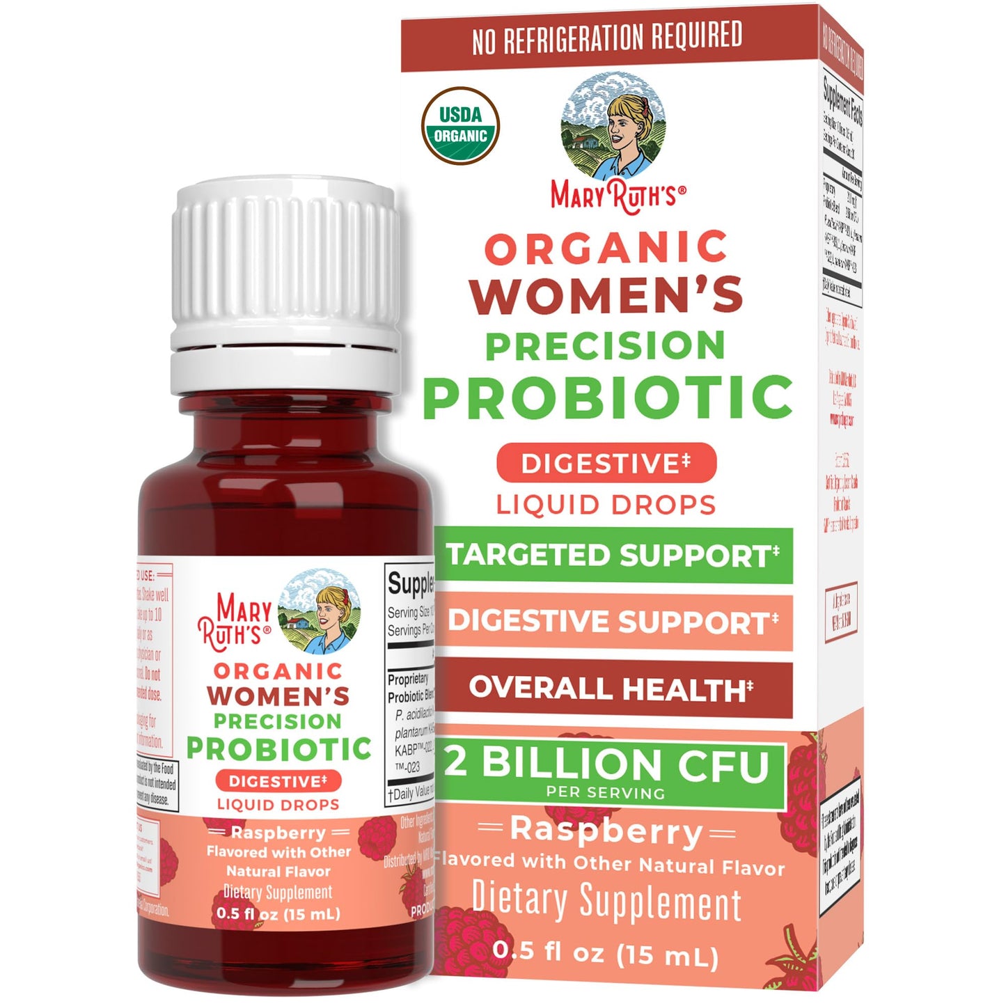 MaryRuth Organics USDA Organic Women's Probiotic Drops – Digestive Health, Dairy Free, 30 Servings