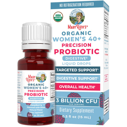 MaryRuth Organics USDA Organic 40+ Women's Probiotic Drops | Digestive Health & Stress Support