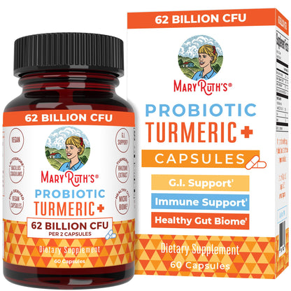 MaryRuth Probiotic Turmeric + GI Support | 62B CFU | 60 Count