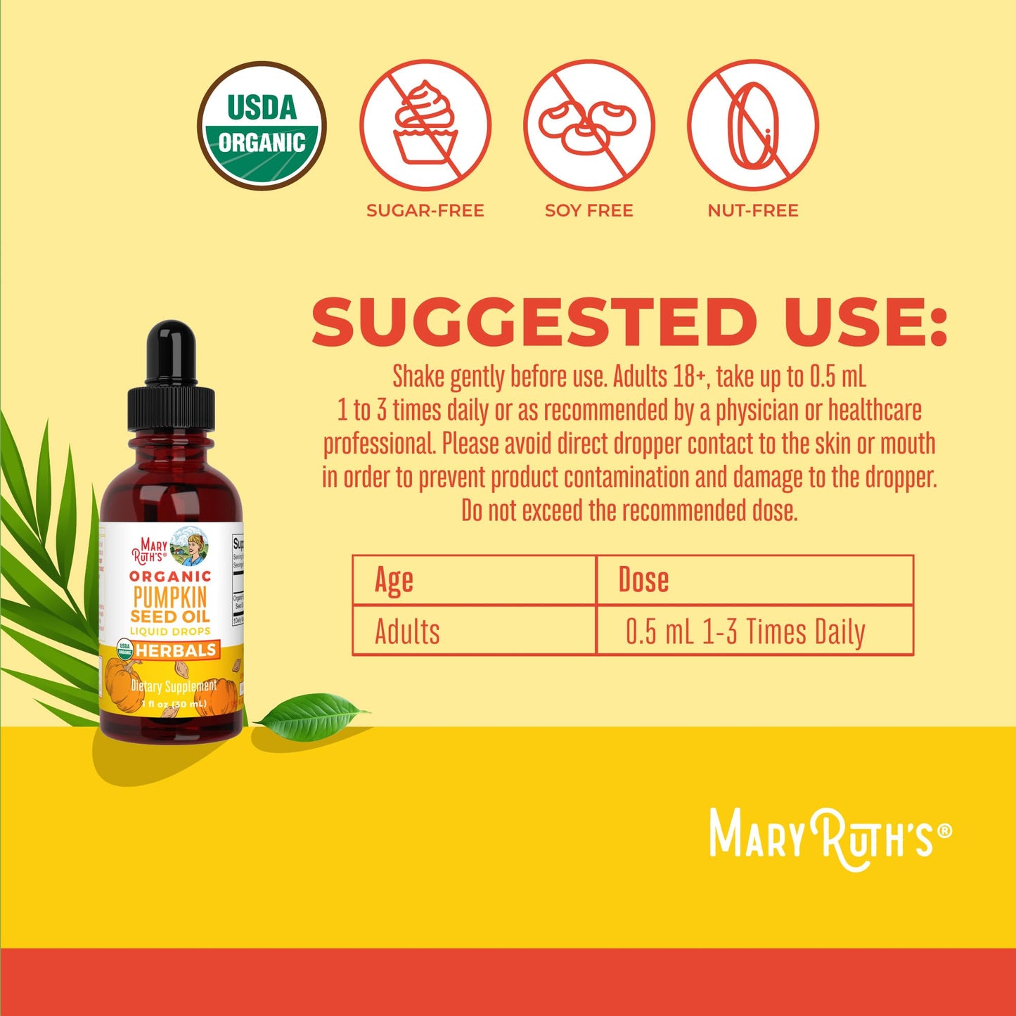 MaryRuth Organics Pumpkin Seed Oil - Cold Pressed, USDA Organic, 60 Servings