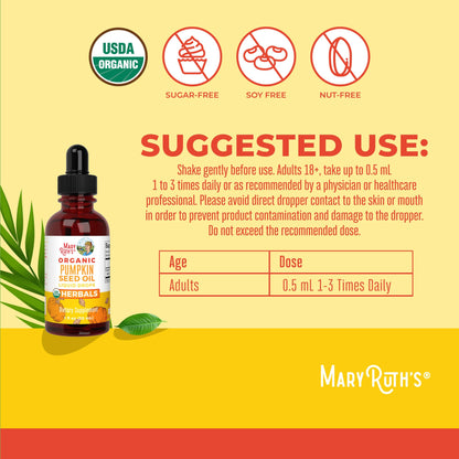 MaryRuth Organics Pumpkin Seed Oil - Cold Pressed, USDA Organic, 60 Servings