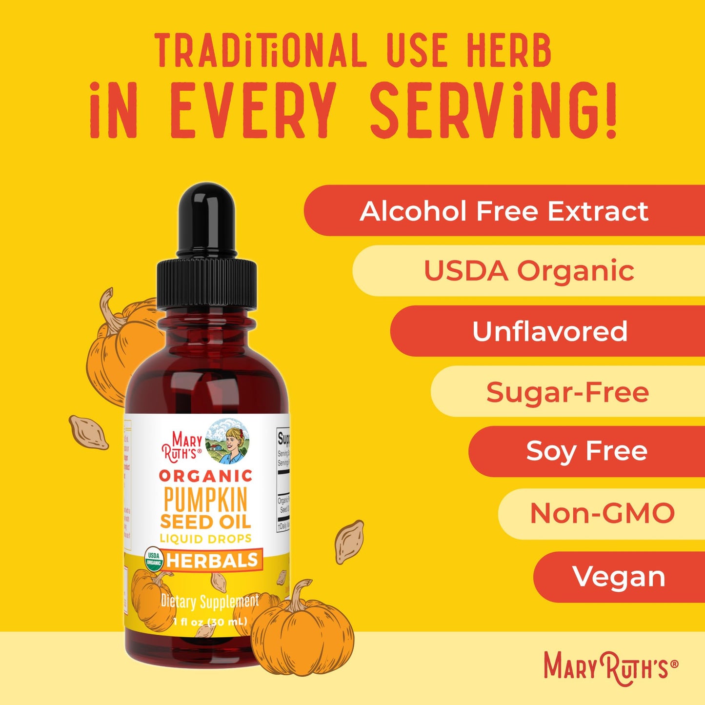 MaryRuth Organics Pumpkin Seed Oil - Cold Pressed, USDA Organic, 60 Servings
