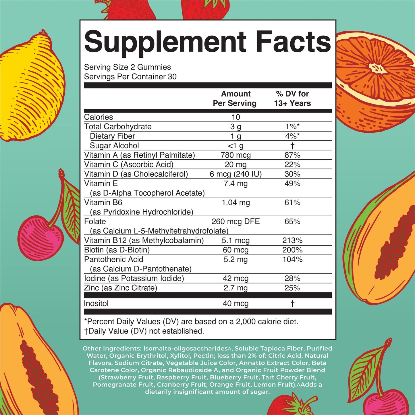 MaryRuth Organics Teen Multivitamin Gummies | Vegan • Sugar Free • Gluten Free | 60 Count