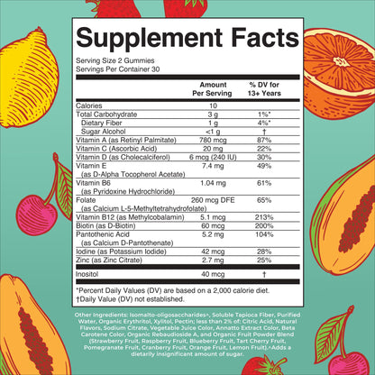 MaryRuth Organics Teen Multivitamin Gummies | Vegan • Sugar Free • Gluten Free | 60 Count