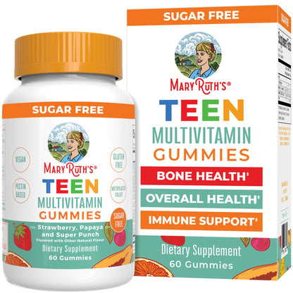 MaryRuth Organics Teen Multivitamin Gummies | Vegan • Sugar Free • Gluten Free | 60 Count