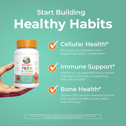 MaryRuth Organics Teen Multivitamin Gummies | Vegan • Sugar Free • Gluten Free | 60 Count
