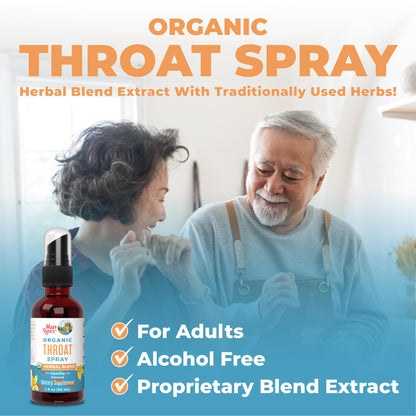 MaryRuth Organics Throat Spray – USDA Organic, 4-Herb Blend, Vanilla, 1 Fl Oz