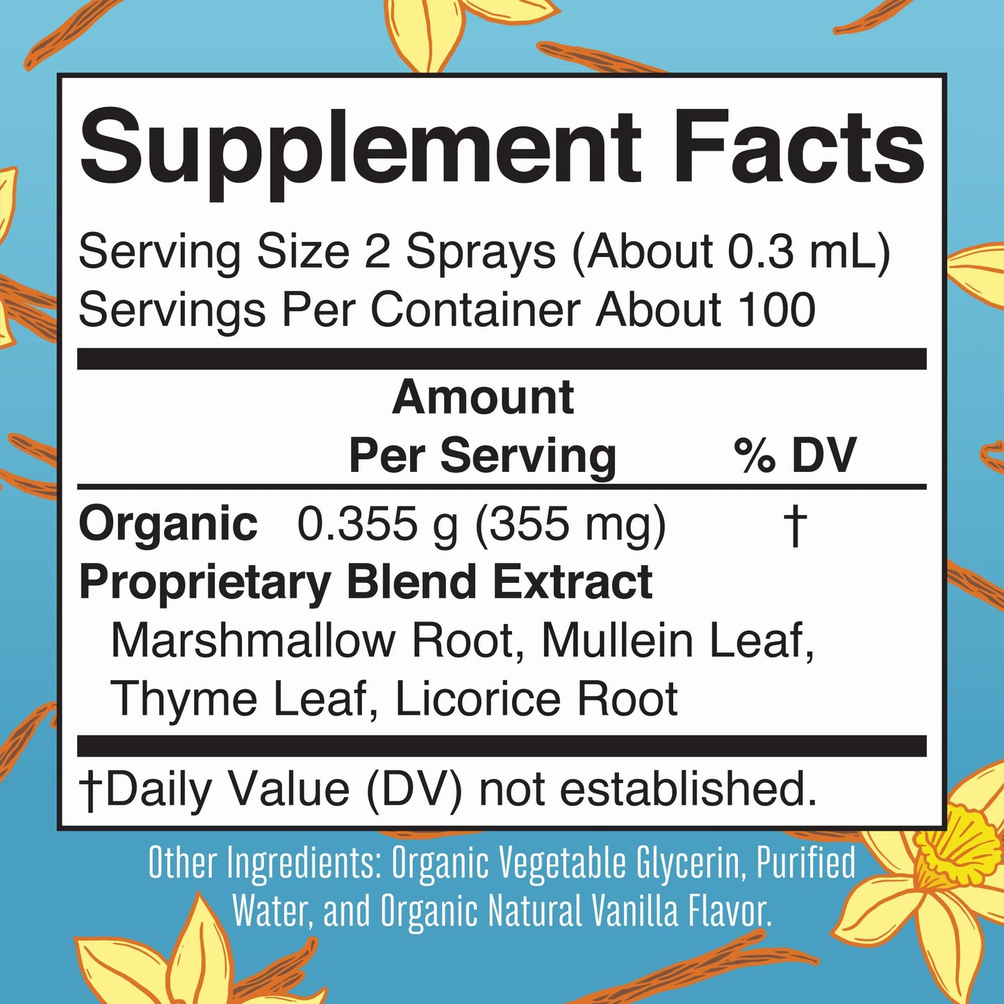MaryRuth Organics Throat Spray – USDA Organic, 4-Herb Blend, Vanilla, 1 Fl Oz