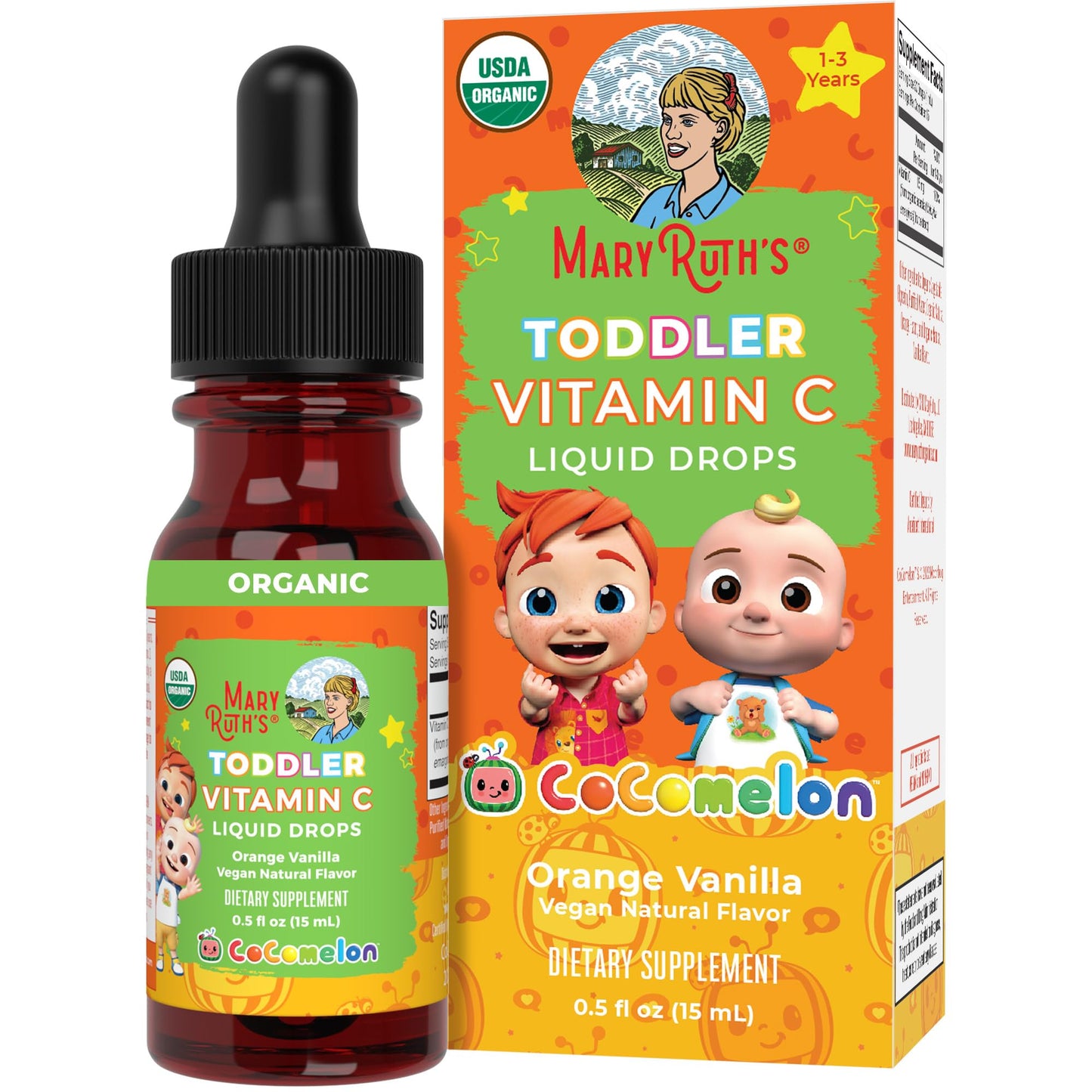 MaryRuth Organics Toddler Vitamin C Drops – USDA Organic Vitamin C Liquid for Ages 1-3 | Immune Support, Vegan & Non-GMO | 15 Servings