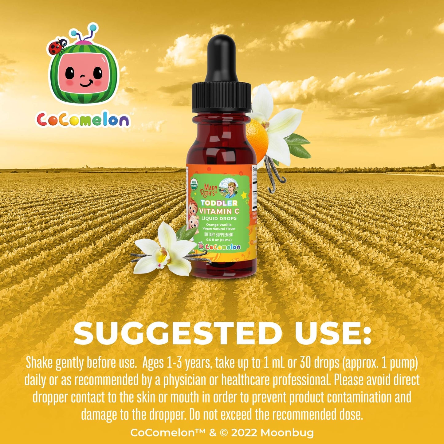 MaryRuth Organics Toddler Vitamin C Drops – USDA Organic Vitamin C Liquid for Ages 1-3 | Immune Support, Vegan & Non-GMO | 15 Servings