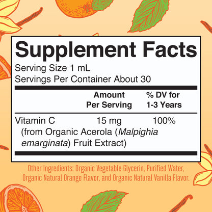 MaryRuth Organics Toddler Vitamin C Drops | USDA Organic Vitamin C for Ages 1-3 | Immune Support & Overall Health | Vegan | Non-GMO | Gluten Free | 30 Servings