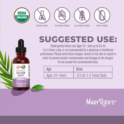 MaryRuth Organics Valerian Root Liquid Drops – 60 Servings | Sleep Support, Vegan, Non-GMO, Gluten Free