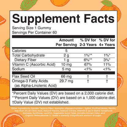 MaryRuth Organics Vegan Omega-3 Gummies for Kids 2+ - Sugar Free, 60 Count