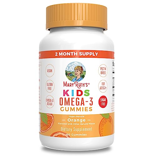 MaryRuth Organics Vegan Omega-3 Gummies for Kids 2+ - Sugar Free, 60 Count
