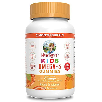 MaryRuth Organics Vegan Omega-3 Gummies for Kids 2+ - Sugar Free, 60 Count