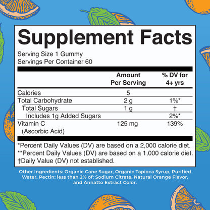 MaryRuth Organics Vegan Vitamin C Gummies – 60 Count, 2 Month Supply, Immune Support