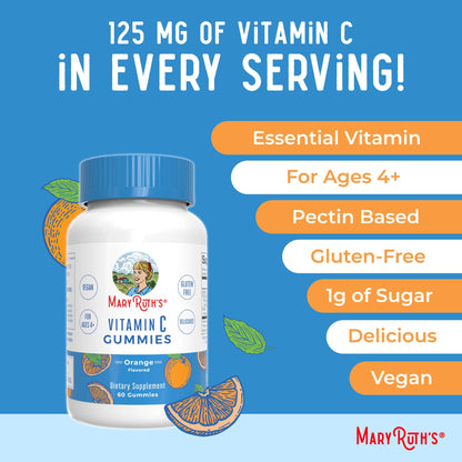 MaryRuth Organics Vegan Vitamin C Gummies – 60 Count, 2 Month Supply, Immune Support