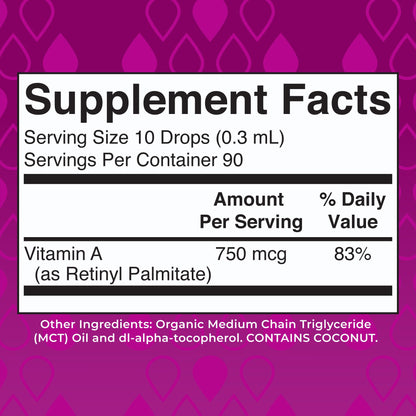 MaryRuth Organics Vitamin A Liquid Drops - 750 mcg per Serving | 1 oz
