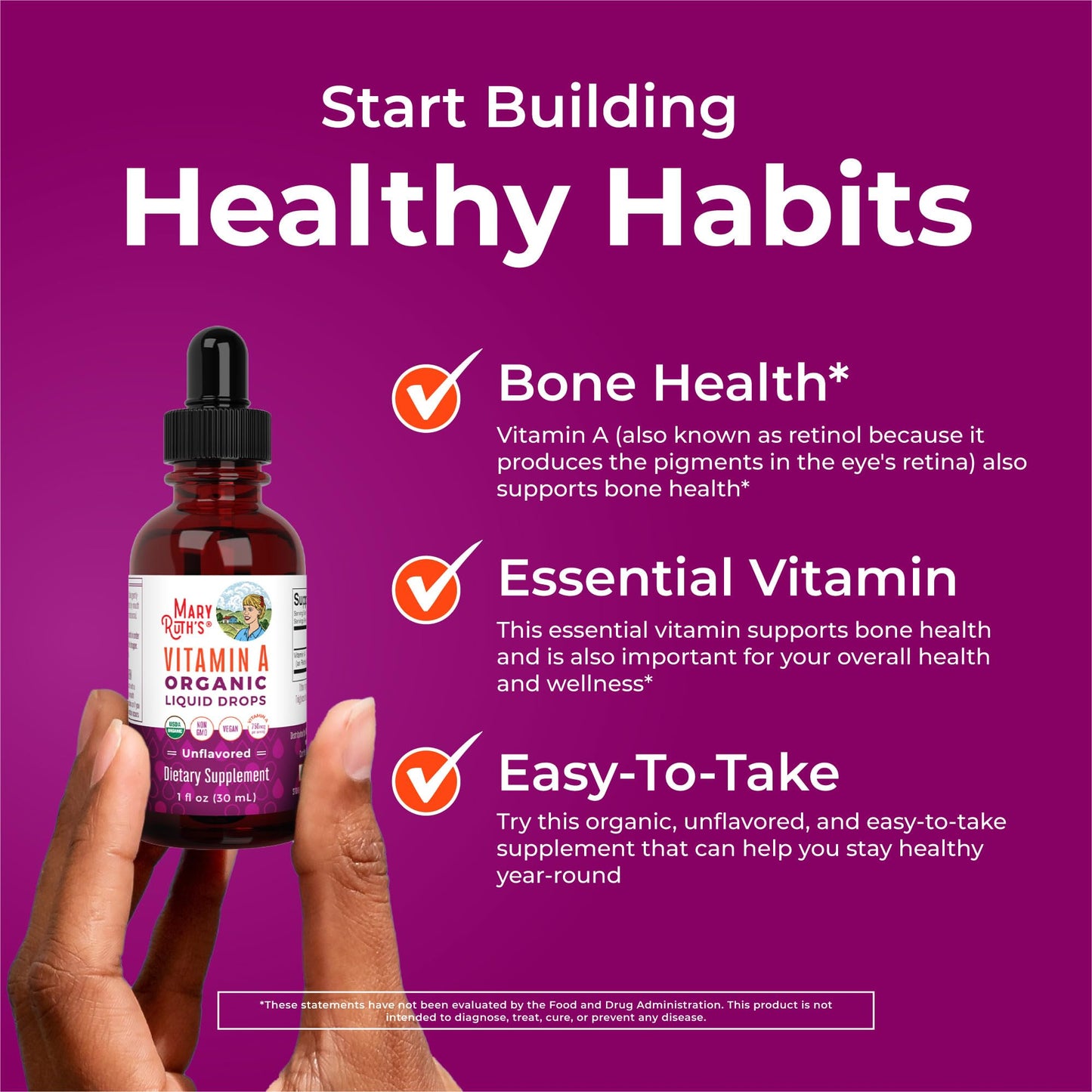 MaryRuth Organics Vitamin A Liquid Drops - 750 mcg per Serving | 1 oz