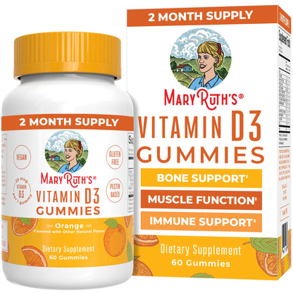 MaryRuth Organics Vitamin D3 Gummies – 60 Gummies (2 Month Supply) | Vegan, Non-GMO, Gluten Free