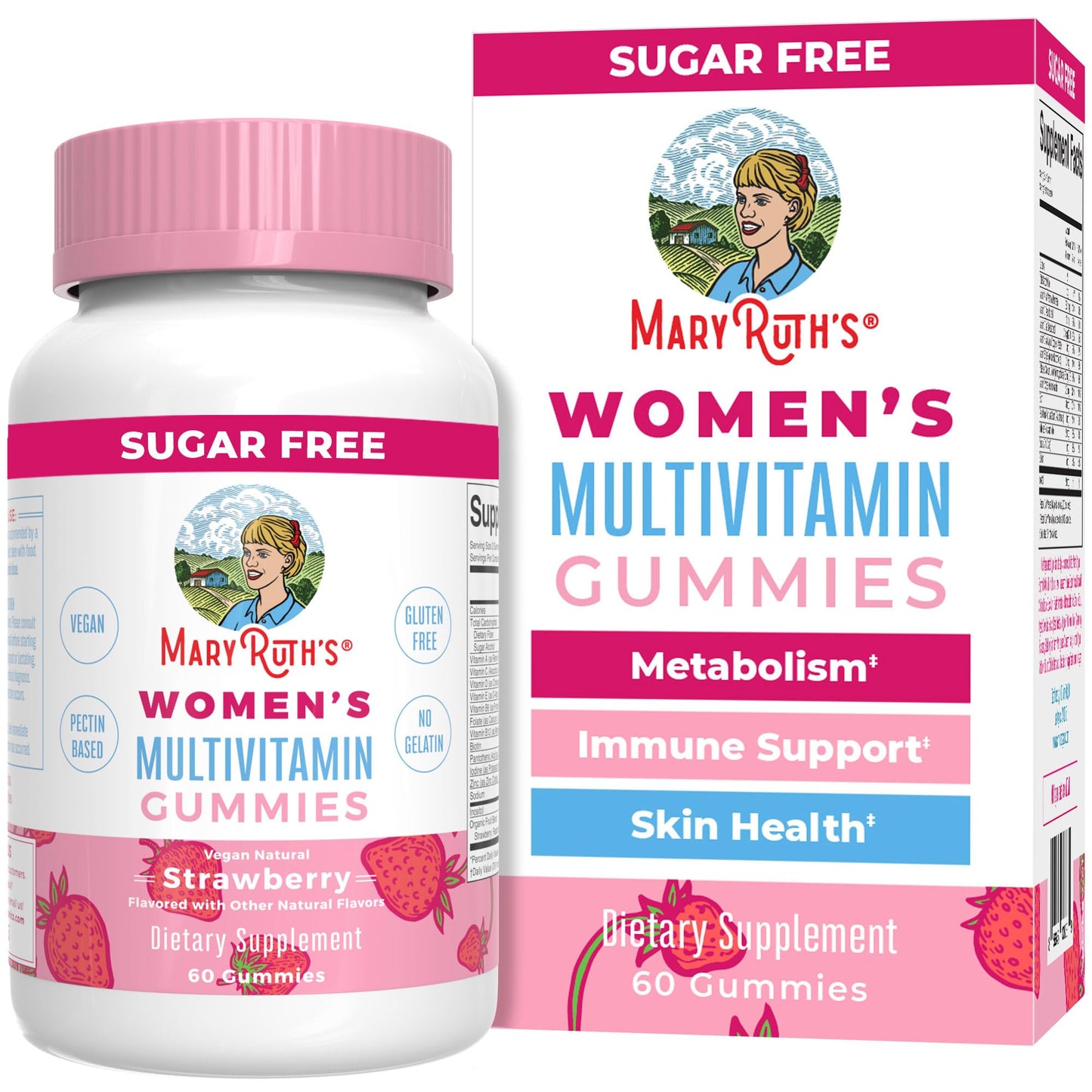 MaryRuth Organics Women's Immune Support Multivitamin Gummies | 60 Count | Vegan, Sugar-Free, Non-GMO | Ages 14+