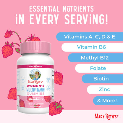 MaryRuth Organics Women's Immune Support Multivitamin Gummies | 60 Count | Vegan, Sugar-Free, Non-GMO | Ages 14+