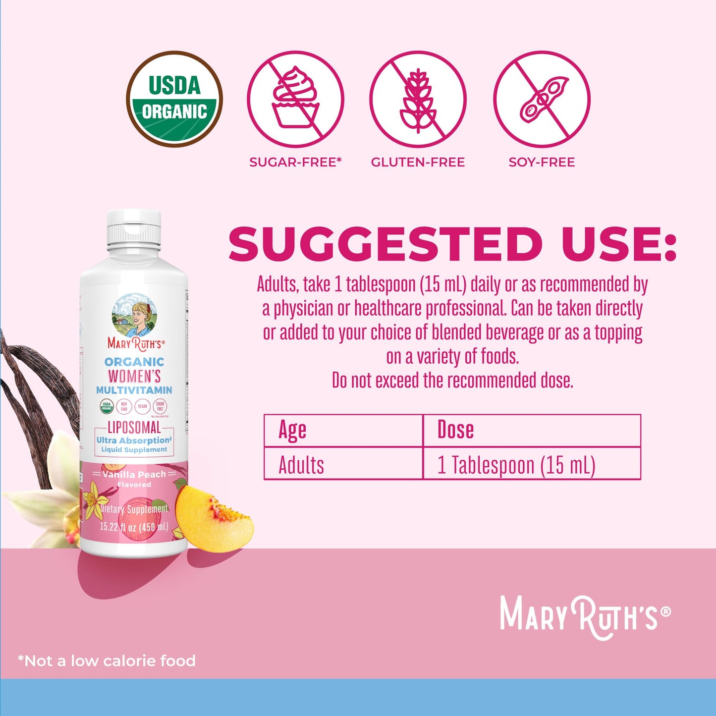 MaryRuth Organics Womens Liposomal Multivitamin - Sugar Free, USDA Organic