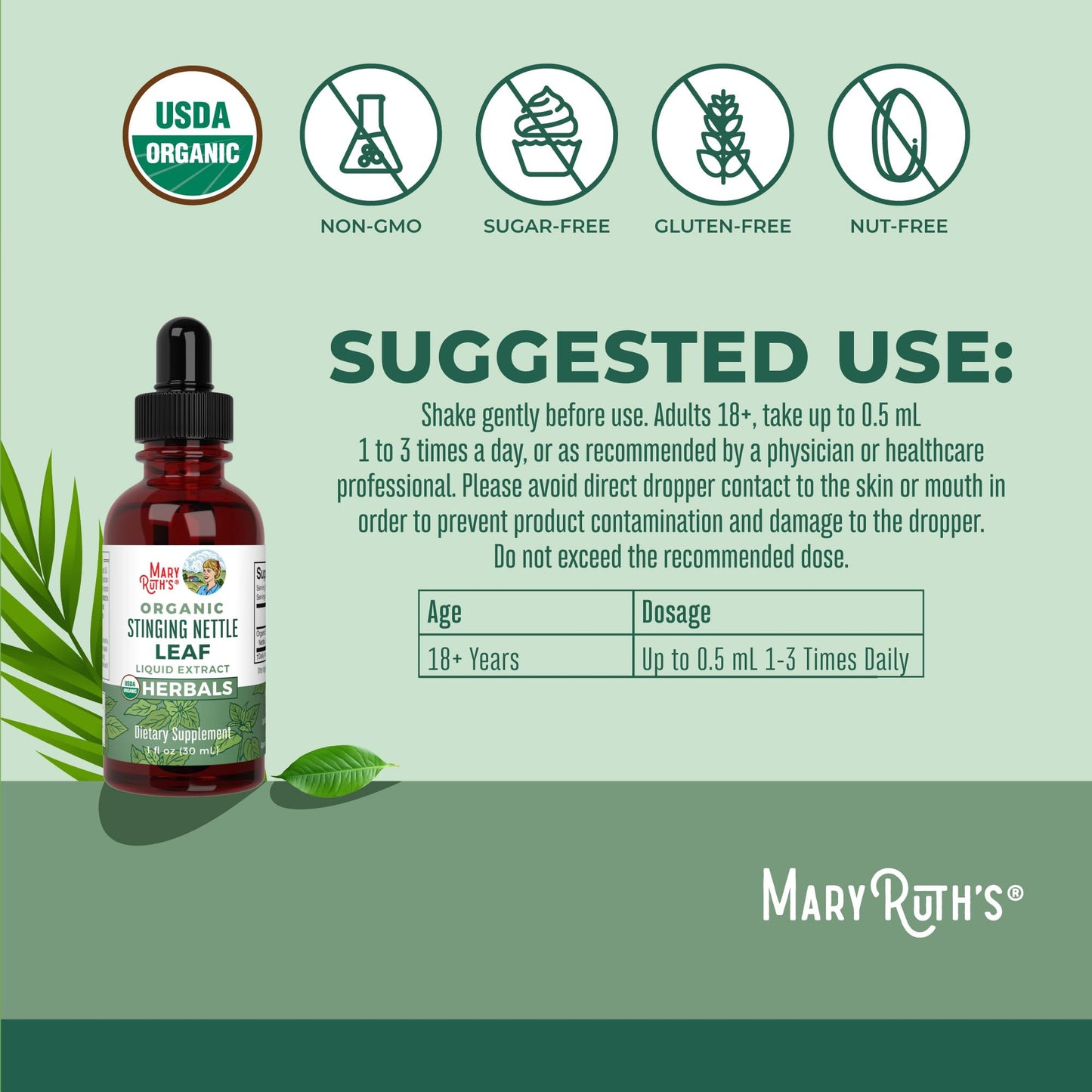 MaryRuth Organics Stinging Nettle Leaf Extract – Detox Drops, USDA Organic, Vegan