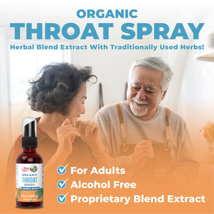 MaryRuth Organics Throat Spray – USDA Organic, 4-Herb Blend (Mullein, Marshmallow, Licorice, Thyme) | Vegan, Non-GMO, Gluten Free | 1 fl oz