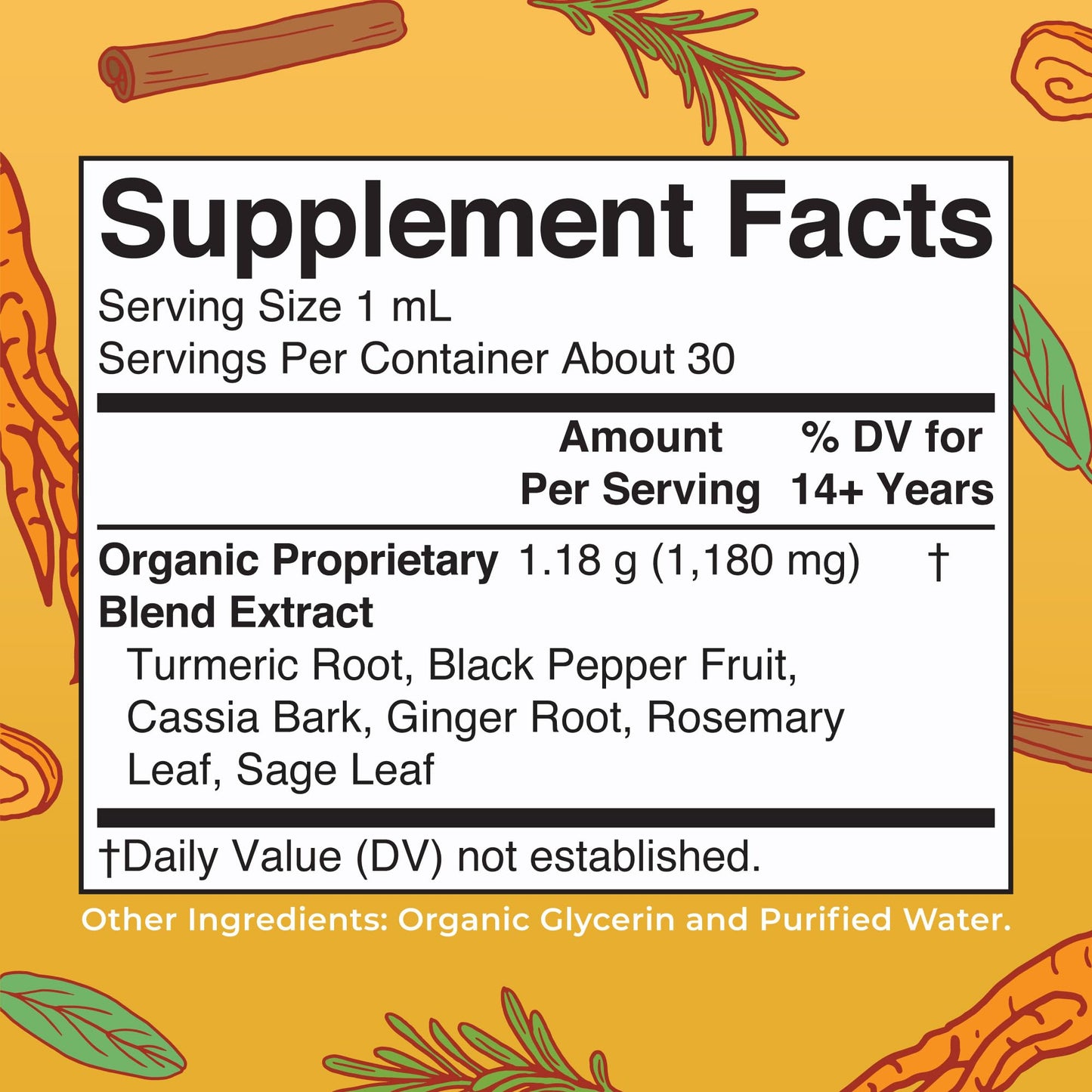 MaryRuth Organics USDA Turmeric Gold Liquid Drops | Immune Support | Vegan | 1oz