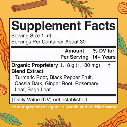 MaryRuth Organics USDA Turmeric Gold Liquid Drops | Immune Support | Vegan | 1oz