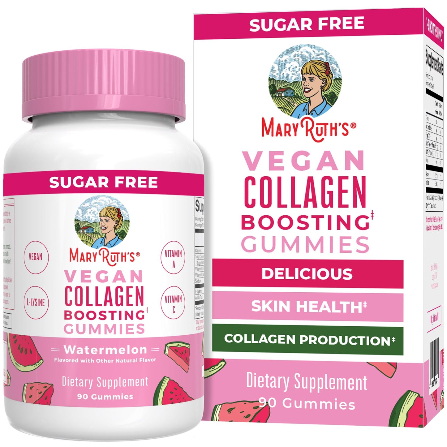 MaryRuth Organics Vegan Collagen Gummies for Skin – 90 Servings