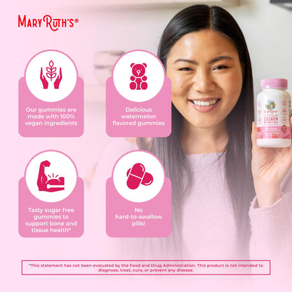 MaryRuth Organics Vegan Collagen Gummies for Skin – 90 Servings