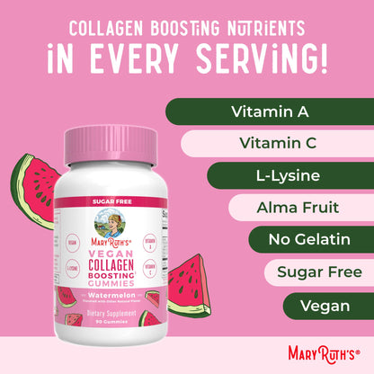 MaryRuth Organics Vegan Collagen Gummies for Skin – 90 Servings