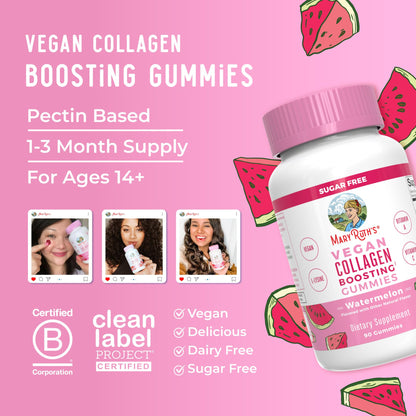 MaryRuth Organics Vegan Collagen Gummies for Skin – 90 Servings