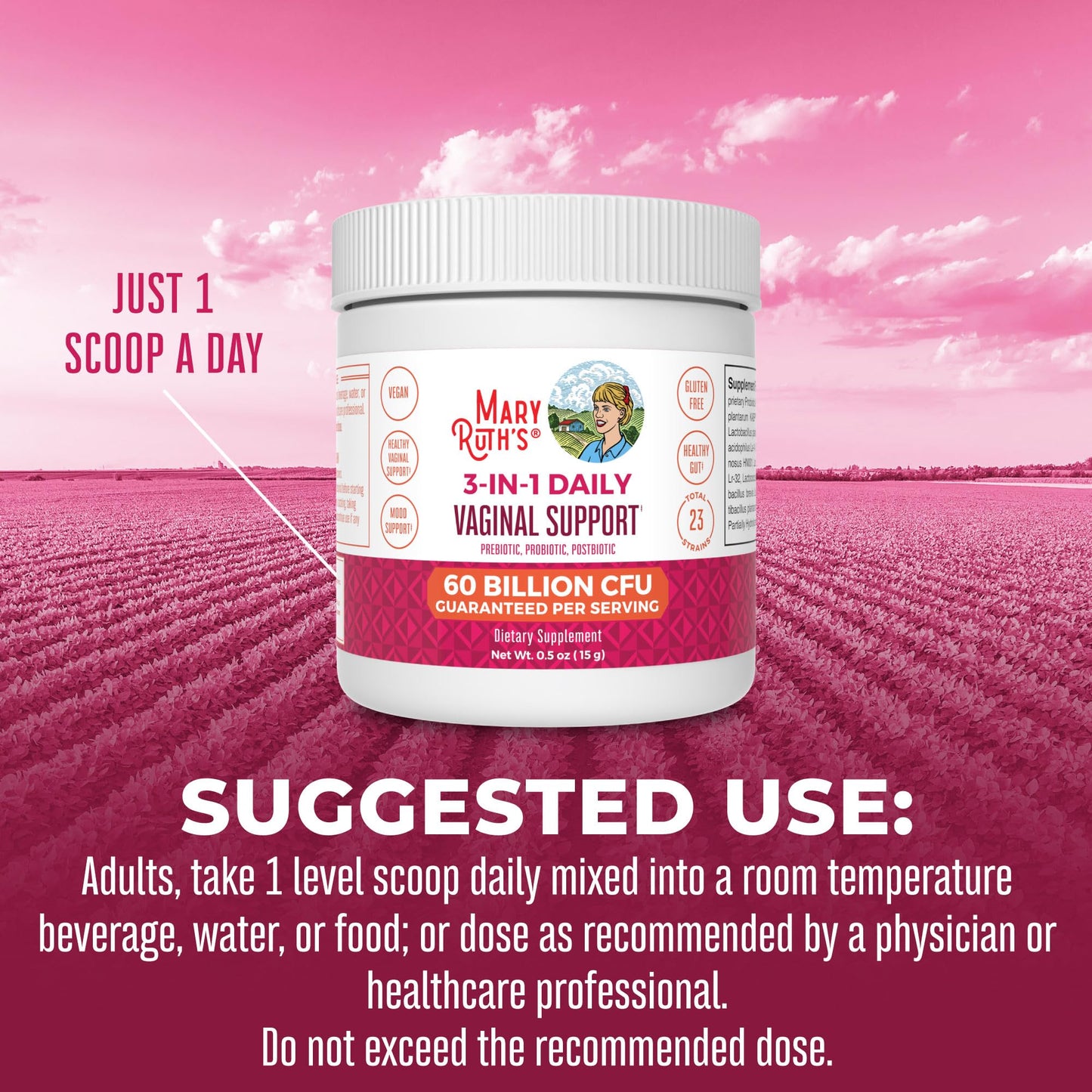 MaryRuth's 3-in-1 Probiotics for Women | Vaginal Health & Gut Microbiome | Vegan